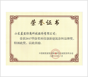 2017華涂獎科技創新建筑涂料品牌獎
